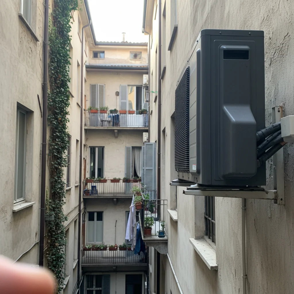 Installazione unità esterna su balcone Milano